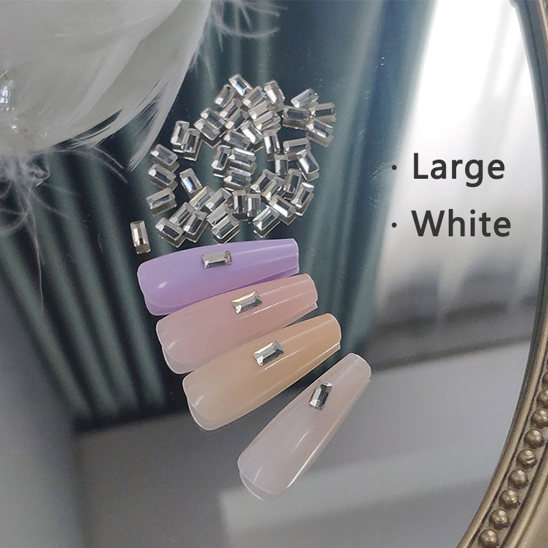 50 komada sjajnih kristala 3D Nail Art ukrasi od vještačkih dijamanata Oblik ravnog stakla, dijamantni dizajn nakita Dodaci za manikuru