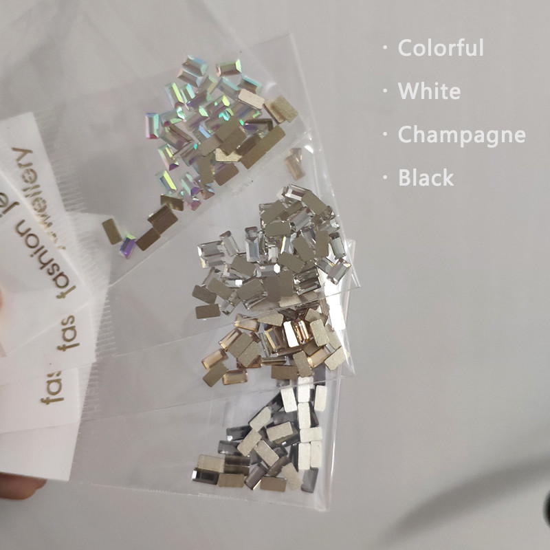 50 komada sjajnih kristala 3D Nail Art ukrasi od vještačkih dijamanata Oblik ravnog stakla, dijamantni dizajn nakita Dodaci za manikuru