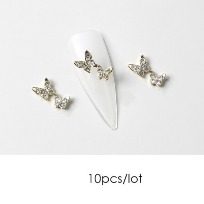 10 komada 3D zvijezda Kristalni privjesci za nokte Srebrni metalni viseći ukrasi za nokte Pribor za manikuru