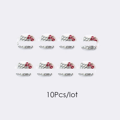 10 komada 3D zvijezda Kristalni privjesci za nokte Srebrni metalni viseći ukrasi za nokte Pribor za manikuru