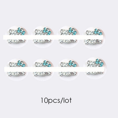 10 komada 3D zvijezda Kristalni privjesci za nokte Srebrni metalni viseći ukrasi za nokte Pribor za manikuru