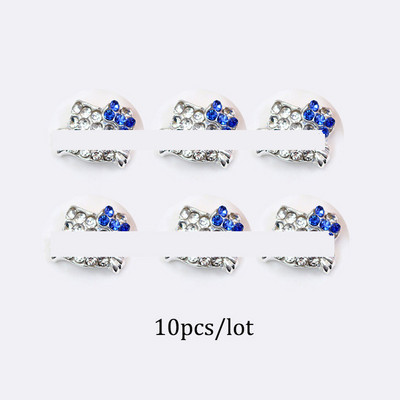 10 komada 3D zvijezda Kristalni privjesci za nokte Srebrni metalni viseći ukrasi za nokte Pribor za manikuru