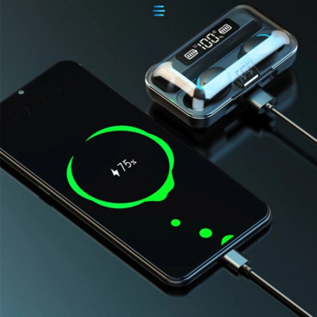 F9-5 TWS Слушалки Bluetooth 5.1 Безжични слушалки Hifi 9D Стерео Спорт Водоустойчиви слушалки Слушалки Слухови апарати с микрофон