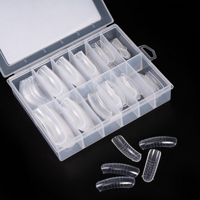 120kom/kutija Kvadratni bademasti kalup za izradu UV gela za nokte Obrasci za nadogradnju noktiju Alati Dvostruki oblici Manikura za nokte Gornji kalup