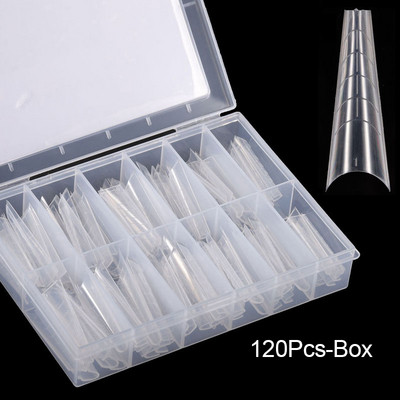 120kom/kutija Kvadratni bademasti kalup za izradu UV gela za nokte Obrasci za nadogradnju noktiju Alati Dvostruki oblici Manikura za nokte Gornji kalup
