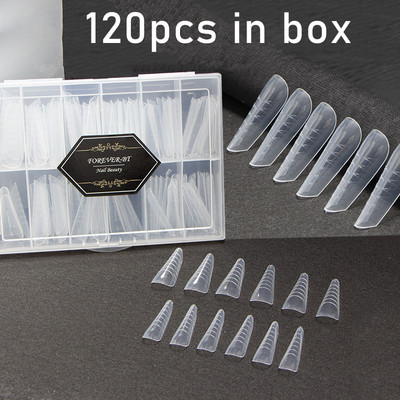 120kom/kutija Kvadratni bademasti kalup za izradu UV gela za nokte Obrasci za nadogradnju noktiju Alati Dvostruki oblici Manikura za nokte Gornji kalup
