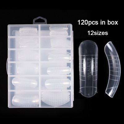 120kom/kutija Kvadratni bademasti kalup za izradu UV gela za nokte Obrasci za nadogradnju noktiju Alati Dvostruki oblici Manikura za nokte Gornji kalup