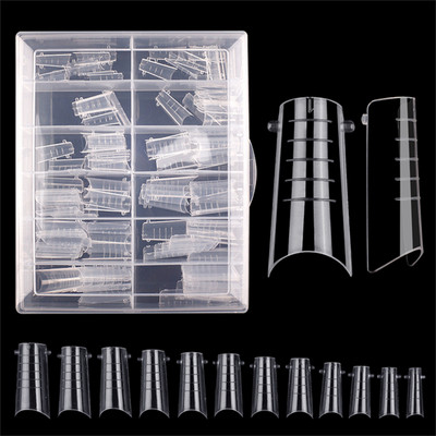 120kom/kutija Kvadratni bademasti kalup za izradu UV gela za nokte Obrasci za nadogradnju noktiju Alati Dvostruki oblici Manikura za nokte Gornji kalup