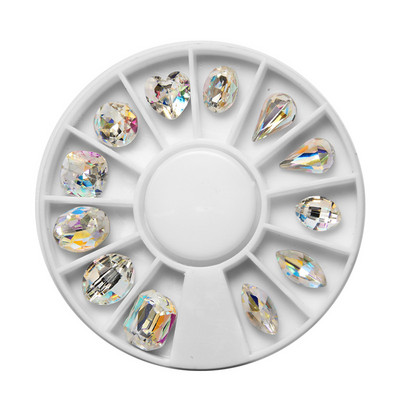 12db doboz köröm strassz AB kristály ötvözet lapos hátú körmök kő drágakövek üveg ékszerek 3D körömdíszek barkács dizájn varázslat