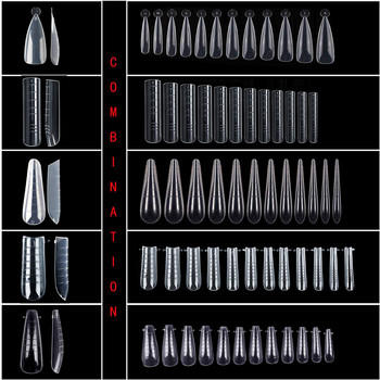 60бр. Двойни форми за изграждане на върхове за нокти Удължаване Форма за удължаване на нокти Декорация на нокти Съвети Forme