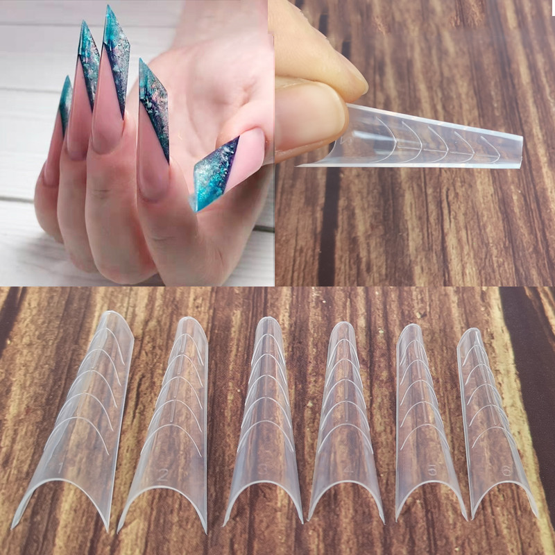 Set de amestec de 120 buc. Formă duală Nail Art pentru gel de unghii poli X Construcție rapidă pentru extensie pentru unghii Unelte pentru manichiură Unghii false Forme superioare