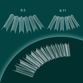 FILI 120PCS UV Extend Gel Molds Квадратни полупокрити маникюрни инструменти Акрилни фалшиви форми за нокти за бързо изграждане на удължаване на ноктите