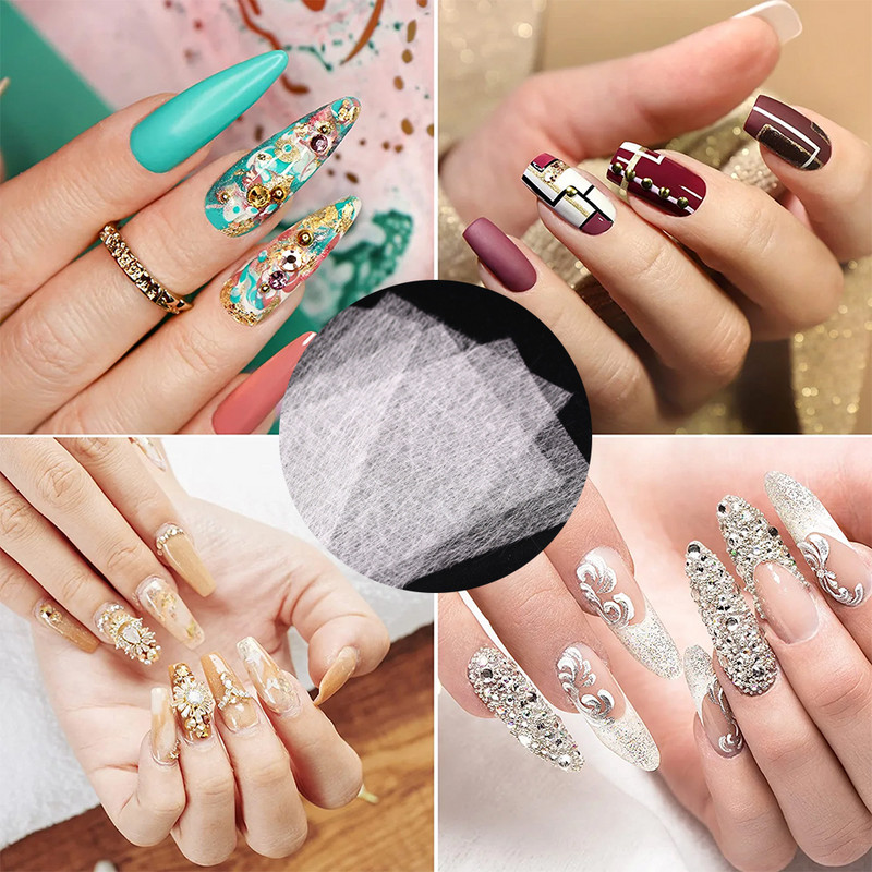 10/20/50Pcs Nadogradnja za nokte Svileni oblik od stakloplastike Netkana svilena obloga UV gel za ugradnju Francuski akrilni vrhovi Alati za nokte od vlakana