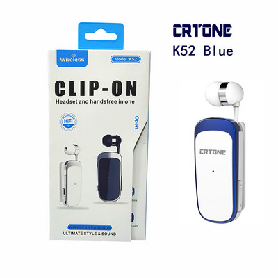 CRTONE K52 Mini ασύρματα ακουστικά Bluetooth Κλήση υπενθύμισης δόνησης αθλητικό κλιπ πρόγραμμα οδήγησης Auriculares Earphone PK F910 F920