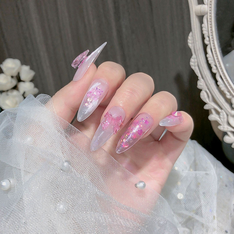50 kom Jelly Ribbon Mašne Nail Art Šarm 3D šarene prozirne bombone boje Ljetni ukrasi za nokte DIY Korejski dijelovi za dekoraciju noktiju