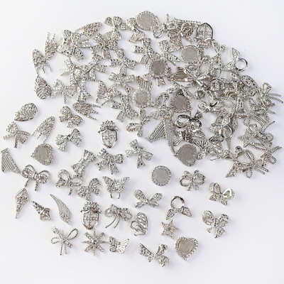 20/50 kom Nova veleprodajna mašna/srce/cvijet mješavina legura za nokte vještački dijamant mješoviti metalni nakit Manikura DIY ukrasi za nokte Nasumično