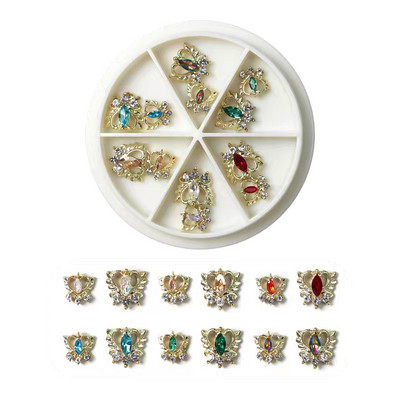 20/50 kom Nova veleprodajna mašna/srce/cvijet mješavina legura za nokte vještački dijamant mješoviti metalni nakit Manikura DIY ukrasi za nokte Nasumično