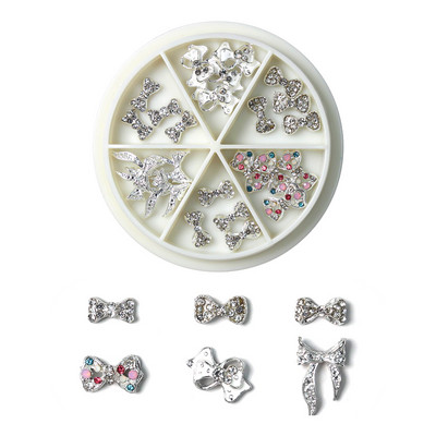 20/50 kom Nova veleprodajna mašna/srce/cvijet mješavina legura za nokte vještački dijamant mješoviti metalni nakit Manikura DIY ukrasi za nokte Nasumično