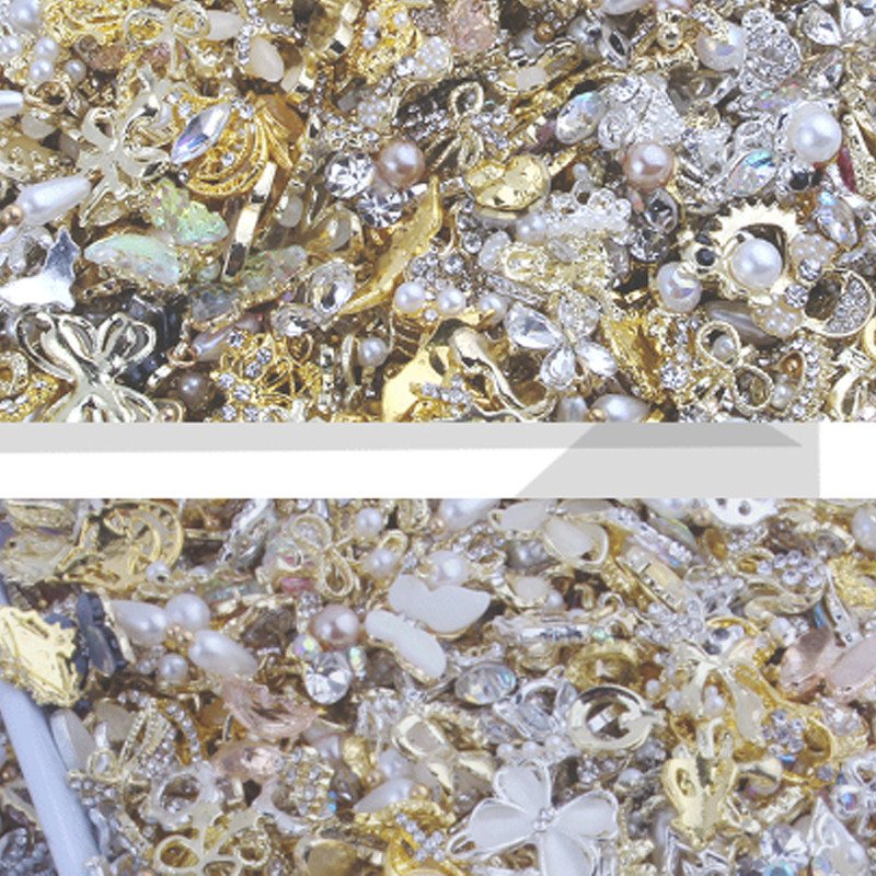 20/50 kom Nova veleprodajna mašna/srce/cvijet mješavina legura za nokte vještački dijamant mješoviti metalni nakit Manikura DIY ukrasi za nokte Nasumično