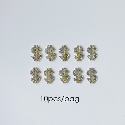 10 komada 3D Kawaii privjesaka Srebrna zvijezda Svjetlucavi ukrasi za nokte Kristalni kamenčići Legura dragulja Luksuzni DIY dodaci za manikuru