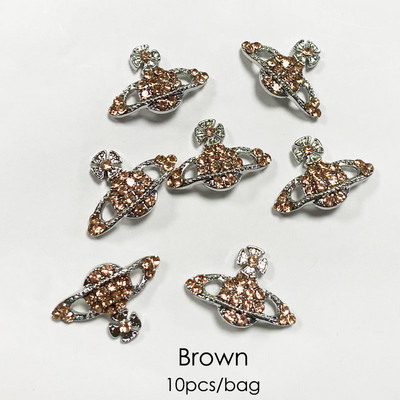 10 komada 3D Kawaii privjesaka Srebrna zvijezda Svjetlucavi ukrasi za nokte Kristalni kamenčići Legura dragulja Luksuzni DIY dodaci za manikuru