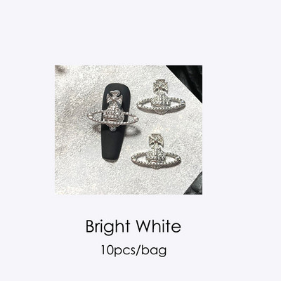 10 komada 3D Kawaii privjesaka Srebrna zvijezda Svjetlucavi ukrasi za nokte Kristalni kamenčići Legura dragulja Luksuzni DIY dodaci za manikuru