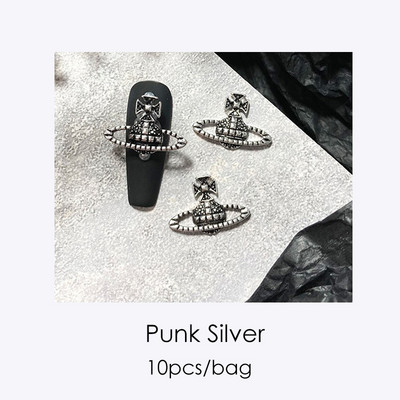 10 komada 3D Kawaii privjesaka Srebrna zvijezda Svjetlucavi ukrasi za nokte Kristalni kamenčići Legura dragulja Luksuzni DIY dodaci za manikuru