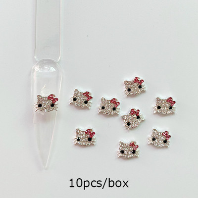 10 komada 3D Kawaii privjesaka Srebrna zvijezda Svjetlucavi ukrasi za nokte Kristalni kamenčići Legura dragulja Luksuzni DIY dodaci za manikuru