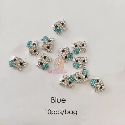 10 komada 3D Kawaii privjesaka Srebrna zvijezda Svjetlucavi ukrasi za nokte Kristalni kamenčići Legura dragulja Luksuzni DIY dodaci za manikuru