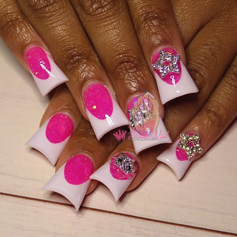 10 komada 3D Kawaii privjesaka Srebrna zvijezda Svjetlucavi ukrasi za nokte Kristalni kamenčići Legura dragulja Luksuzni DIY dodaci za manikuru