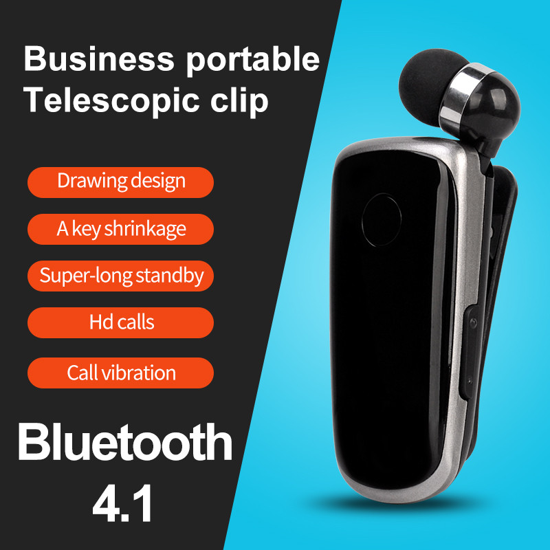 CRTONE K39 Mini prenosné bezdrôtové Bluetooth slúchadlá do uší s vibračným upozornením, klip na nosenie, handsfree slúchadlá pre telefón
