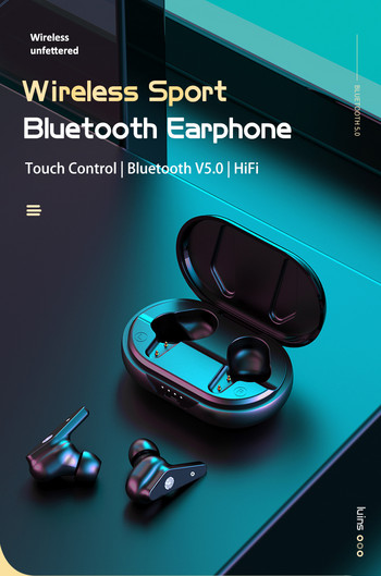 TWS Air plus Безжични Bluetooth слушалки Водоустойчиви спортни слушалки 9D Hifi Стерео мини слушалки Слушалки с микрофон