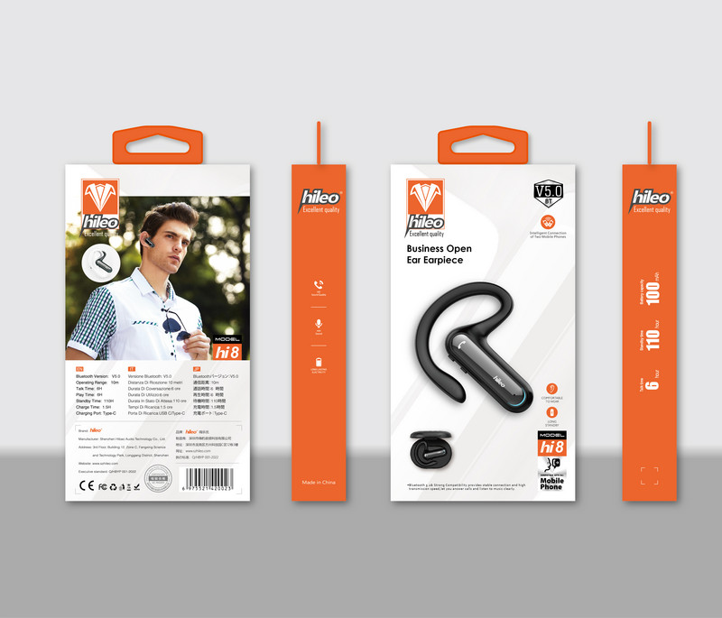 Slúchadlá Hileo s kostným vedením, Bluetooth športové otvorené slúchadlá do uší, funkcia hlasového asistenta, ergonomicky tvarované slúchadlá