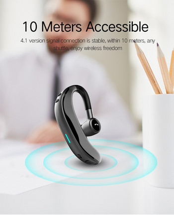 Безжични Bluetooth слушалки Стерео слушалки 170mAh Единични хендсфри с микрофон Бизнес Bluetooth слушалки за шофиране