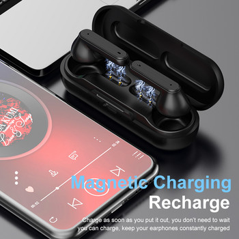 Bluetooth 5.0 истински безжични слушалки с кутия за зареждане Водоустойчиви слушалки за контрол на силата на звука Mini TWS слушалки Handsfree за спорт