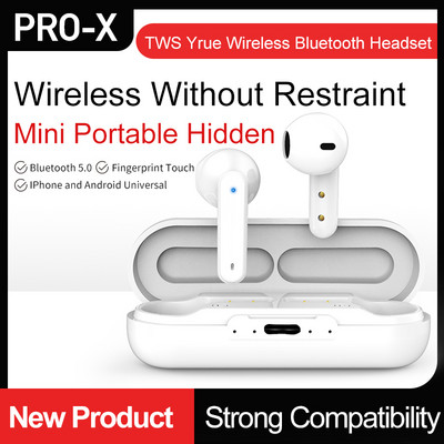Bluetooth 5.0 True Wireless Earbuds with Charging Box Αδιάβροχο Έλεγχος έντασης ακουστικών Mini TWS Handsfree ακουστικών για αθλητικά