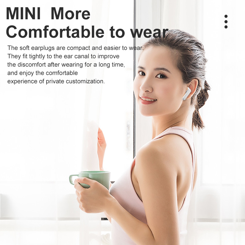 Bluetooth 5.0 True Wireless Earbuds with Charging Box Αδιάβροχο Έλεγχος έντασης ακουστικών Mini TWS Handsfree ακουστικών για αθλητικά