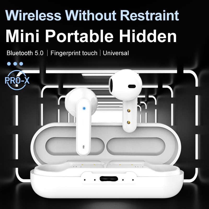 Bluetooth 5.0 True Wireless Earbuds with Charging Box Αδιάβροχο Έλεγχος έντασης ακουστικών Mini TWS Handsfree ακουστικών για αθλητικά