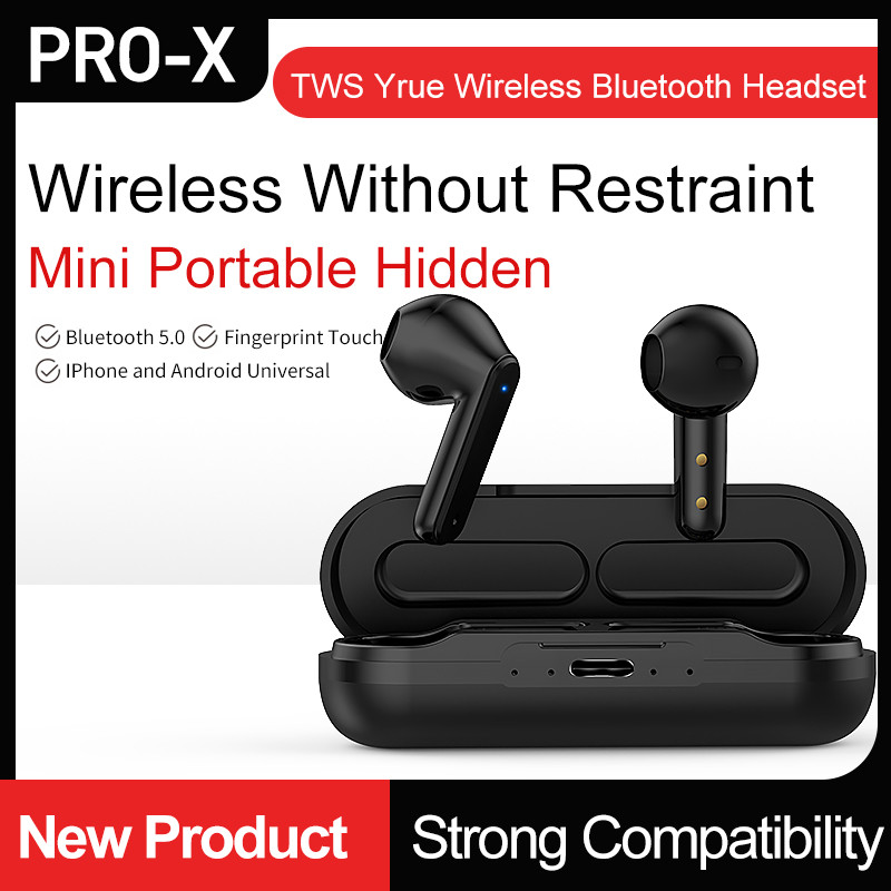Bluetooth 5.0 True Wireless Earbuds with Charging Box Αδιάβροχο Έλεγχος έντασης ακουστικών Mini TWS Handsfree ακουστικών για αθλητικά