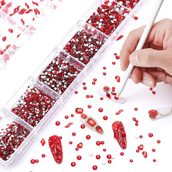 1850/2800/3100PCS Luxury 3d Nail Rhinestones Nail Art Decorations Crystal Set Diamond AB Glass 1PCS Pen 21 Shape