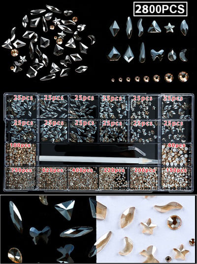 1850/2800/3100 DB Luxus 3d köröm strasszok körömdíszítések kristály szett Diamond AB üveg 1 DB toll 21 forma