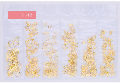 Tähekuu Õõnes kullast ja hõbedast küünekunst metallist kest 3D küünekaunistus naastud Rhinestones küünekunsti disaini võlusid kivi 1 kott