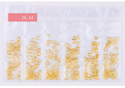 Tähekuu Õõnes kullast ja hõbedast küünekunst metallist kest 3D küünekaunistus naastud Rhinestones küünekunsti disaini võlusid kivi 1 kott