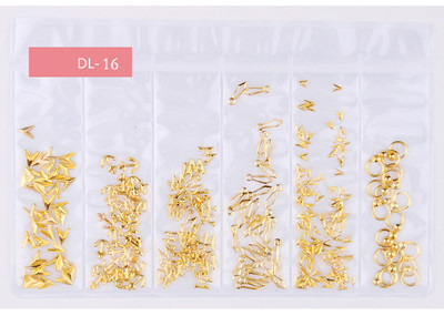 Tähekuu Õõnes kullast ja hõbedast küünekunst metallist kest 3D küünekaunistus naastud Rhinestones küünekunsti disaini võlusid kivi 1 kott