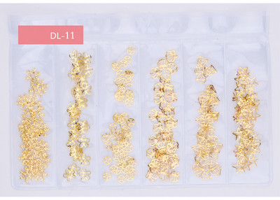 Tähekuu Õõnes kullast ja hõbedast küünekunst metallist kest 3D küünekaunistus naastud Rhinestones küünekunsti disaini võlusid kivi 1 kott