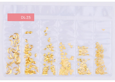 Tähekuu Õõnes kullast ja hõbedast küünekunst metallist kest 3D küünekaunistus naastud Rhinestones küünekunsti disaini võlusid kivi 1 kott