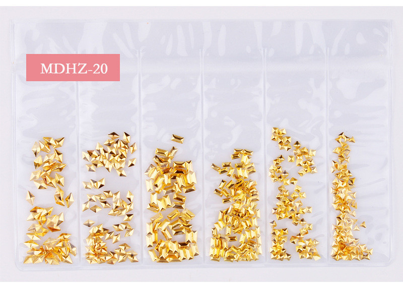 Tähekuu Õõnes kullast ja hõbedast küünekunst metallist kest 3D küünekaunistus naastud Rhinestones küünekunsti disaini võlusid kivi 1 kott