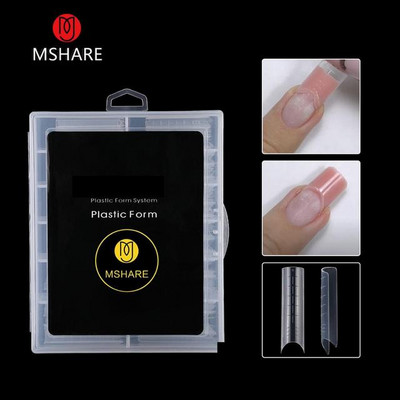 MSHARE Dual Forms Orosz mandula körömcsúcsok Balerina Half Cover Gyorsépítő forma akril gél hosszabbításhoz 120db dobozban