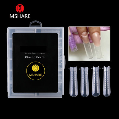 MSHARE Dual Forms Orosz mandula körömcsúcsok Balerina Half Cover Gyorsépítő forma akril gél hosszabbításhoz 120db dobozban