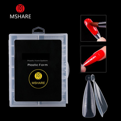 MSHARE Dual Forms Orosz mandula körömcsúcsok Balerina Half Cover Gyorsépítő forma akril gél hosszabbításhoz 120db dobozban